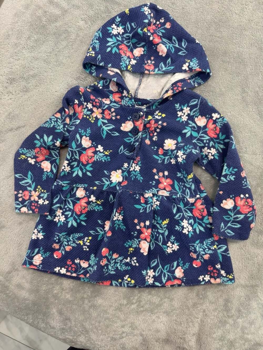 Carter's Floral Print Peplum Hoodie Size 12 Months